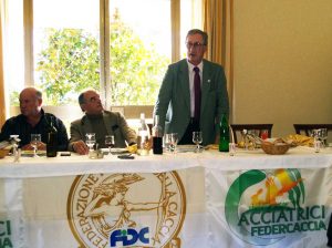 Il presidente nazionale di Federcaccia Buconi al pranzo di fine stagione