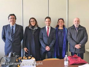 Giulio Merlani con i professori della commissione