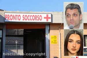 Viterbo - Il pronto soccorso di Belcolle - Nei riquadri: Daniele Angelini e Aurora Grazini