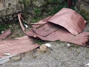 Viterbo - La segnalazione nei pressi del parcheggio di Valle Faul