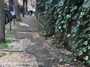 Caratteristici marciapiedi di via Montegrappa