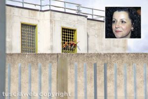 Viterbo - Il carcere di Mammagialla - Nel riquadro la consigliera Chiara Frontini