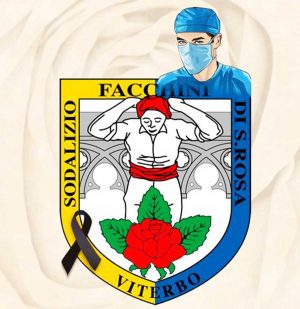 Viterbo - Il logo dei facchini modificato per ricordare le vittime di Covid-19