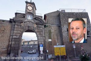 Tuscania - Nel riquadro: Il sindaco Fabio Bartolacci