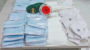 Le mascherine sequestrate dalla guardia di finanza a Viterbo e Vitorchiano