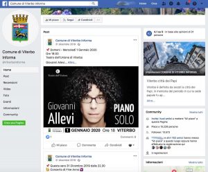 La pagina Facebook Comune di Viterbo informa