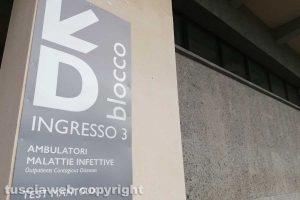 Viterbo - Il reparto malattie infettive dell'ospedaleSanta Rosa