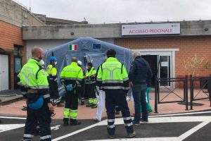 Le tende pre triage per il Coronavirus