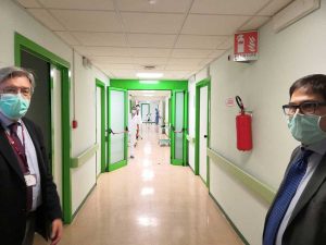 Alessio D'Amato al Covid Hospital dell’Eastman