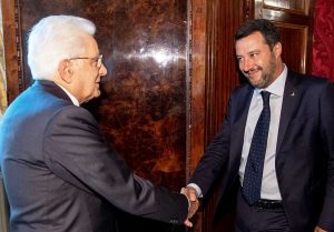 Roma - Matteo Salvini in un incontro con Sergio Mattarella