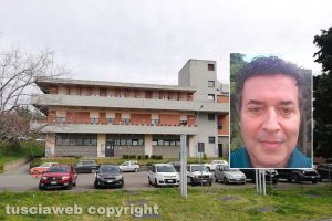 Viterbo - Il reparto malattie infettive dell'ospedale di Belcolle - Nel riquadro: Roberto Cannuccia