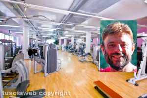 Viterbo - La palestra Fitness palace - Nel riquadro: Franco Malè
