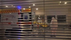 L'arrivo del paziente in elicottero da Bergamo