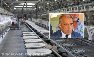 Distretto ceramico di Civita Castellana (nel riquadro il sindaco Franco Caprioli)