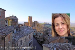 Proceno - Il centro storico - Nel riquadro: l'ex sindaca Cinzia Pellegrini