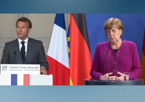 Conferenza stampa di Emmanuel Macron e Angela Merkel