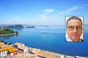 Il lago di Bolsena - Nel riquadro: Paolo Dottarelli