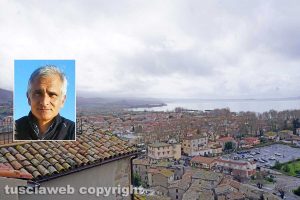 Bolsena dall'alto - Nel riquadro: Giuseppe Mastrolorenzo
