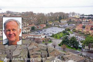Bolsena dall'alto - Nel riquadro: Carlo Doglioni