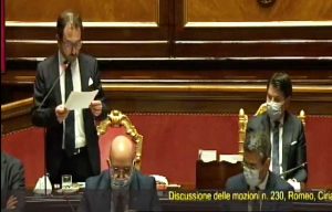Roma - Il ministro Bonafede parla nel dibattito sulla mozione di sfiducia contro di lui