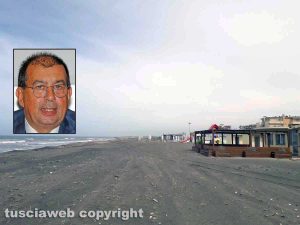 Tarquinia - Il lido deserto - Nel riquadro: Alessandro Giulivi