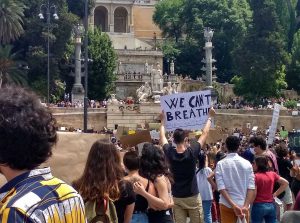 Roma - La manifestazione per ricordare George Floyd a piazza del Popolo