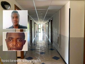 Orte - Il corridoio - E nei riquadri l'arrestato Imade Robinson e la vittima Eugene Moses