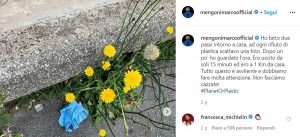 Mascherine e guanti in strada, il post di Marco Mengoni