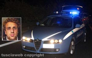 Polizia stradale - Nel riquadro: Raffaele Trua