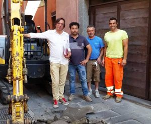 Orte - I lavori alla pavimentazione di via Principe Umberto