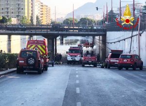 Nubifragio a Palermo - L'intervento dei vigili del fuoco