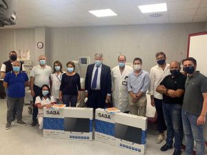 Viterbo - La consegna di due tv al centro trasfusionale