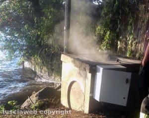 Montefiascone - Quadro elettrico in fiamme sul lungolago