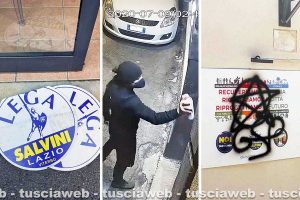 Vandalizzate le sedi della Lega a Viterbo e Tarquinia