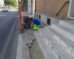 Orte Scalo - Nuovi marciapiedi a corso Garibaldi