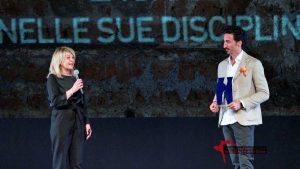Nepi - Samuel Peron con la vicesindaca Annalisa Arcangeli al Festival internazionale della danze e delle danze