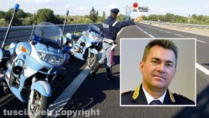 Polizia stradale, nel riquadro il comandante David Michelazzo