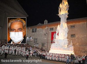 Viterbo - Santa Rosa - Gloria al sagrato - Nel riquadro il sindaco Giovanni Arena