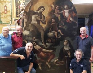 Viterbo - Il quadro restaurato il quadro restaurato nella chiesa del Rosario di Bagnaia