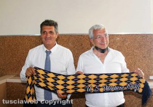 Sport - Calcio - Viterbese - Il presidente Romano col nuovo mister Maurizi