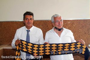 Sport - Calcio - Viterbese - Il presidente Romano col nuovo mister Maurizi