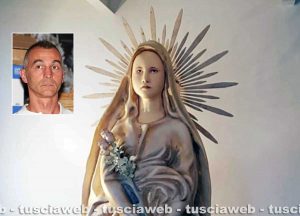 Gloria - La statua di santa Rosa dipinta - Nel riquadro: Raffaele Ascenzi