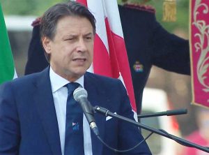 Genova - Il presidente del consiglio Conte alla cerimonia a due anni dal crollo del ponte Morandi