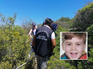 Caronia - Sopralluoghi della polizia scientifica - Nel riquadro: Gioele Mondello