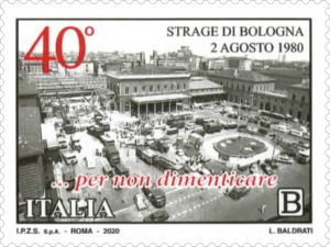 Francobollo di Poste italiane per i 40 anni dalla strage di Bologna