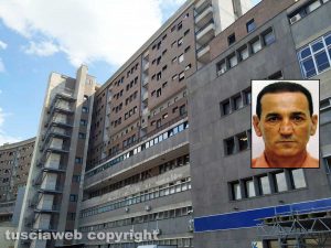 L'ospedale di Belcolle di Viterbo - Nel riquadro: Vincenzino Iannazzo
