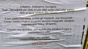Il manifesto affisso a Sutri