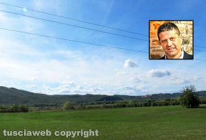 Giove – L’area indicata per il giardino botanico – Nel riquadro il sindaco Marco Morresi