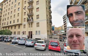Roma - Il luogo dell'omicidio - Nel riquadro: Salvatore Cau ed Emanuele Mattei