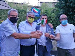 Civita Castellana - Luca Giampieri sindaco - Brindisi con Massimo Giampieri, Umberto Fusco e Mauro Rotelli